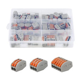 60PCS Lever Wire Nuts Connectors Set, 2 3 5 Port Compact Splicing Wire Connectors Assortment Pack, Quick Wire Connection Terminal, Push-in Universal Quick Wire connectors Terminals