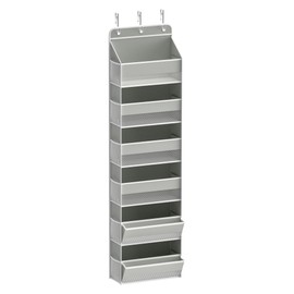 LONGD Over Door Organizer, Nursery Closet Cabinet Baby Storage, Over The Door Hat Rack, 6 Pockets and 2 Grid File Pockets Hanging Storage Boxes,55 lbs. Weight Capacity, 1-Pack