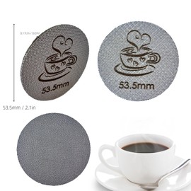 Espresso Puck Screen for 54mm Portafilter Basket, 1.7mm Thickness Made with 316 Stainless Steel, Coffee Machine Reusable Filter for Barista Accessories (54mm）