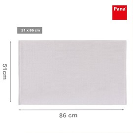 PANA Cotton Bath Mat Non-Slip • Shower Mat and Bath Mat • 100% Cotton Bath Mat Washable • Ökotex Certified • Size: 51 x 86 cm • Colour: White
