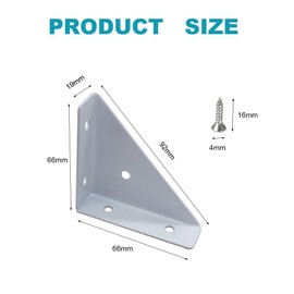 10 Pcs White Corner Brackets,Metal Triangular Shaped Corner Bracket,Heavy Duty Corner Brace Joint Angle Bracket Shelf Bracket with Screws
