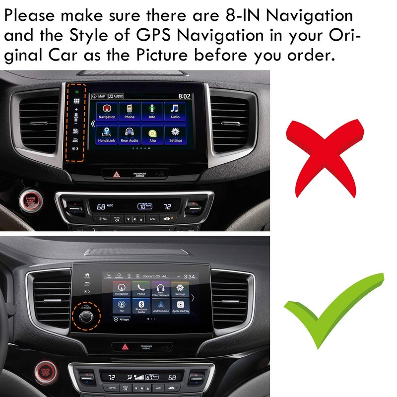 Moonlinks Compatible with 2019-2022 Honda Pilot Screen Protector 8 Inch,Tempered