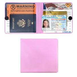 SHMZK Car Registration and Insurance Holder, 5.2"×4.7" Leather Vehicle Glove Box Document Organizer with Closure, Waterproof Auto Essential Paperwork Card Holder for Women Men (Pink)