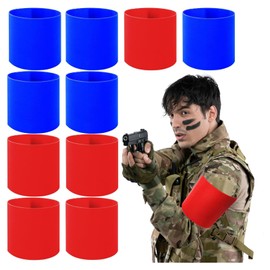 jiawaggag Pack of 5 Team Bracelets Airsoft Red Velcro Bracelet Team 11 x 45 cm Colourful Armband for Teams School Clubs Blue and Red
