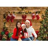 CHAIYA 7x5ft Christmas Fireplace Backdrop for Family Portrait Studio Winter