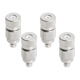 Ohamtes 4 Pieces Orifice Diameter 0.15mm (0.006") G3/16 (10-24 UNC) Male Thread Two-section Stainless Steel Spray Nozzle, High Pressure Atomizer, Micro-Mist Sprayer
