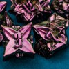 ARUOHHA DND Metal Dice Set Purple Red Leaf Design Polyhedral