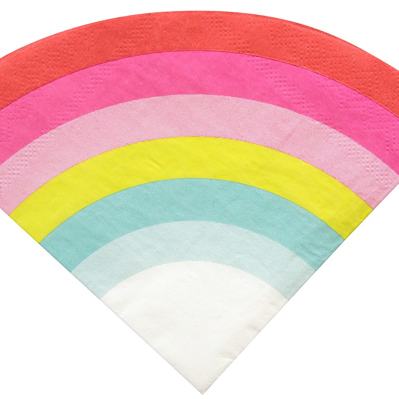 C.R. Gibson TW4-24076 Rainbow Disposable Paper Cocktail Napkins for Birthday