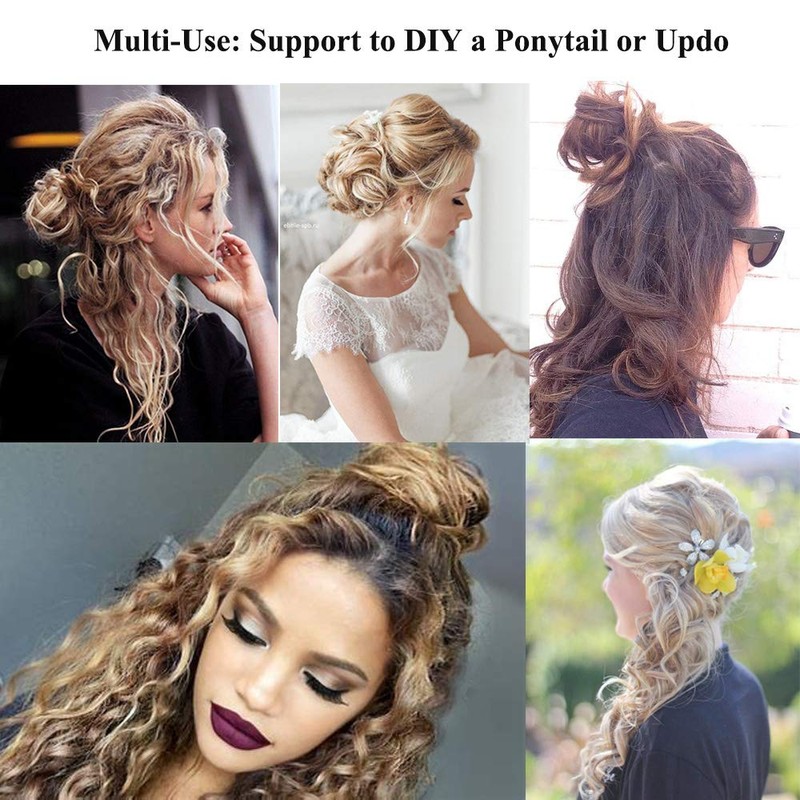Long Hair Bun Scrunchy Scrunchie Up Do Hairpiece Curly Messy