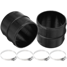 2 Connectors Round Duct Pipe 75 mm with 4 Stainless Steel Clamps, Heating Pipe Connection, Ventilation Pipe Adapter for Eber-spacher/Webasto Connector, Ventilation Pipe, Round Duct, Ducting Joiner Connector Pipe
