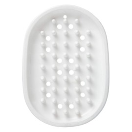 Fackelmann Seifenigel TECNO, Seifenschale aus Kunststoff, Seifenablage mit Abtropflöchern (Farbe: Transparent, Weiß - nicht frei wählbar), Menge: 1 Stück