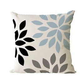 YeeJu Set of 4 Geometric Decorative Throw Pillow Covers Cotton Linen Square Cushion Covers Outdoor Couch Sofa Home Pillow Cases 22x22 Inch