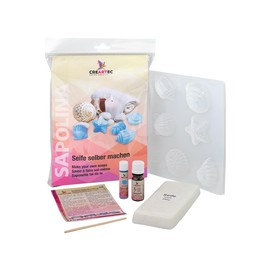 Sapolina CREARTEC Seifenset - Gießseifen-Set zum Seife selbst herstellen - Motiv: Muscheln - Made in Germany