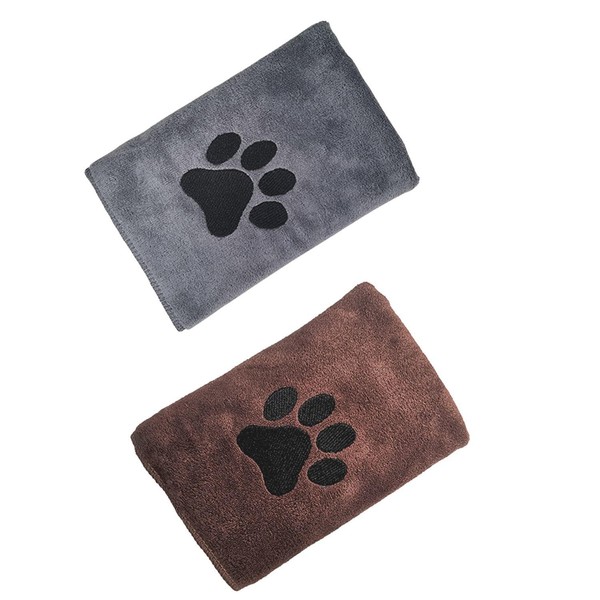 CWPFVQA 2 Microfibre Pet Towels, Absorbent, for Dogs and Cats,