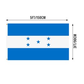 Honduras Flag 3x5 Ft Vivid Color Honduran National Flags with Brass Grommets for Indoor Outdoor Party Yard Bar Garden Street Decorations