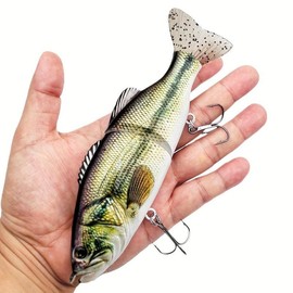 Artificial Fishing Lure, Bionic Hard Multi-section Bait, Fishing Lure with Hook for Salwater, Spinning, Casting,  Outdoor Fishing Equipment - Color: Chartreuse, Specification: 1 Count