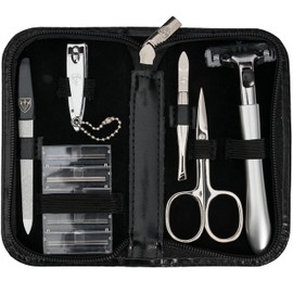 DREI SCHWERTER Germany Men's Set of 6 Manicure Pedicure Travel Case Set Nail Set Nail Necessary Steel Instruments in Brand Quality
