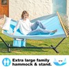 GAFETE Waterproof Double Hammock with Stand for Outside Heavy Duty,