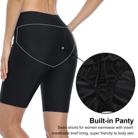 Firpearl UPF50+ - Pantalones cortos deportivos para mujer, talla grande, tankini, Negro (cordón), 10