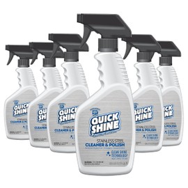 Quick Shine Stainless Steel Cleaner and Polish 24oz, 6Pk | Removes Grime & Leaves a Streak-Free Shine | Non-abrasive pH Neutral Formula | For Stainless Steel Appliances and Furnishings