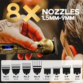 Professional Cordless Hair Clipper for Men, Electric Hair Clipper,Multifunctional 6-in-1Hair Cutting and Shaving Set