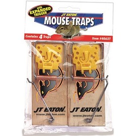 JT Eaton Wooden Mouse Size SNAP Trap, Set of 4
