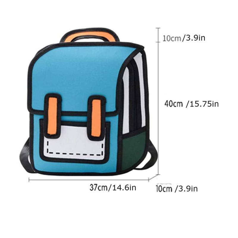 Kawaii Backpack Cute Cartoon 3D Jump Style 2D Drawing from