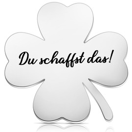 AOZUO Du Schaffst Das Glücksbringer, Four Leaf Clover Lucky Charm Exam, Lucky Charm Operation Gifts Exam Contents Good Luck Caring Gift for Family Friend World Children's Day