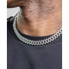 MISION 12mm diamond prong link chain silver - 18 inch