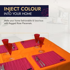Ragged Rose Set of 4 Cotton Placemats - 27x37 cm Gift-Wrapped Table Place Mats - Ribbed Cotton Indoor & Outdoor Placemats for Living Room, Dining Table, & Kitchen
