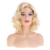 Dsimeig Blonde Wavy Curly Wigs for Women Medium Length Synthetic
