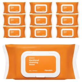 Hanskin blackhead cleansing tissue, 100 sheets, 10 pcs / 한스킨 블랙헤드 클렌징티슈, 100매입, 10개
