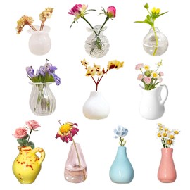 10PCS Mini Vase Magnets for Fridge, Cute Ceramic Flower Vase Refrigerator Magnets, Home Kitchen Decorations(Flowers Not Included)