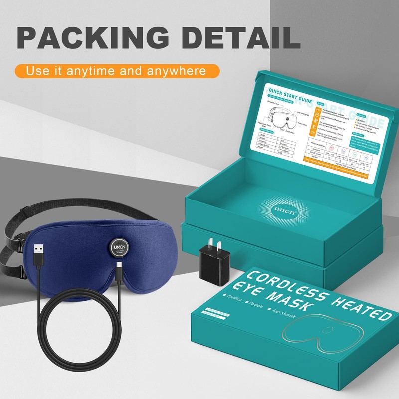 Heated Eye Mask Cordless Warm Eye Compresses for Dry Eyes,