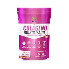 Natsa Colágeno Hidrolizado 100 Porciones Por Toma Proteína Porción Scoop Ingredientes Puros