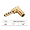 sourcing map Brass Barb Hose Fitting, 90 Degree Elbow 6mm
