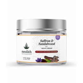 Neolith Saffron Sandalwood Night Cream | 98% Organic | Night moisturizer, Anti Aging night cream, Night cream for glowing skin | No Silicon, No Mineral oil, No Paraben, No Synthetics