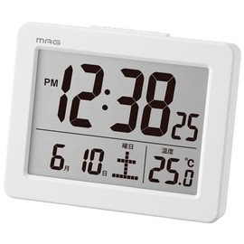 MAG T-779A WH-Z Digital Brim Backlight Alarm Clock with Snooze Function White