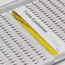 Pestaas postizas rusas prefabricadas con volumen, 6D, 200 unidades, rizos D, tallo largo, extensiones de pestaas prefabricadas (16 mm)                