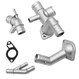 MDEOOSKY 4 Pcs Coolant Flange Kit 4Pcs/Set Aluminum Engine Coolant Hose Flange Kit Replacement for Mk4 Golf 1.8T 2000-2005, 06A121132A