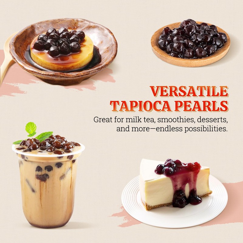 52USA Boba Tapioca Pearls 2.2LB, Fresh Bubble Tea Pearl, Quick