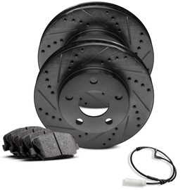 R1 Concepts Rear Brakes and Rotors Kit |Rear Brake Pads| Brake Rotors and Pads| Optimum OEp Brake Pads and Rotors |Hardware and Sensor Kit - 1BC.31131.52