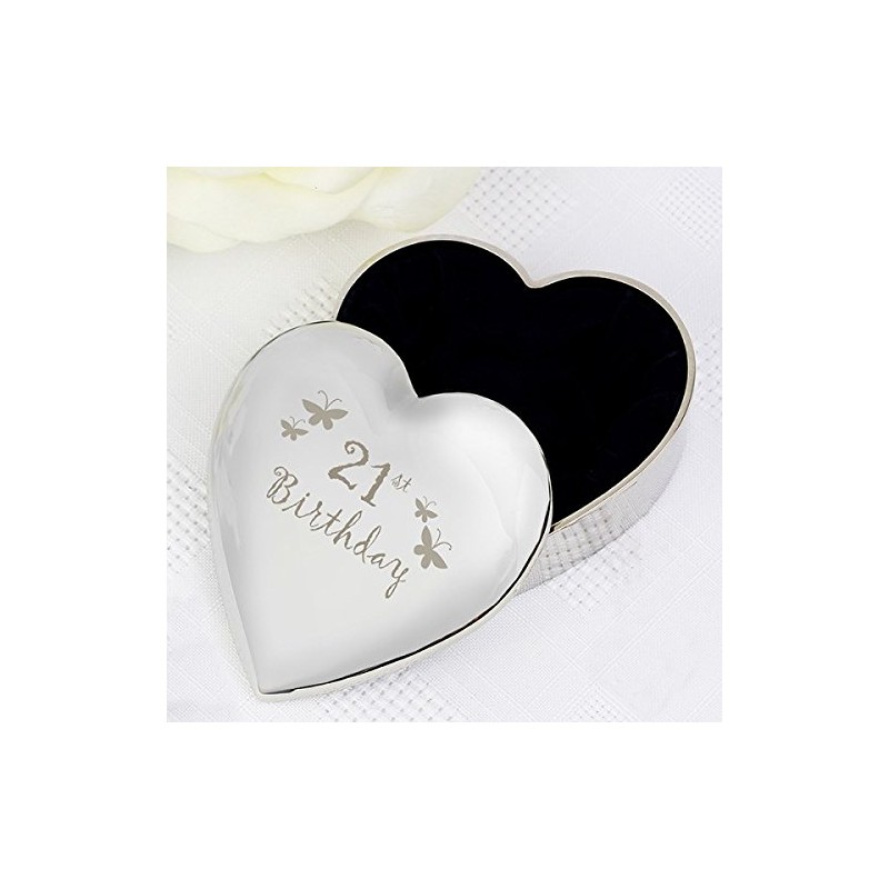 21st Butterflies Heart Trinket Box