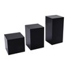 T Tulead 3PCS Acrylic Cube Display Black Display Stand Square