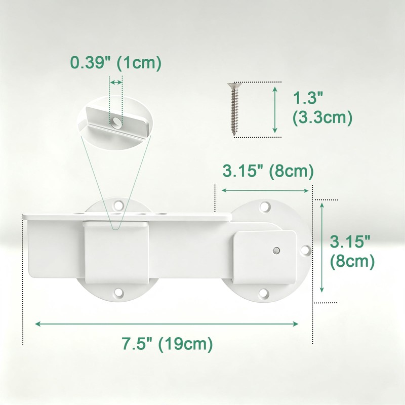 2 Pack 9" Flip Gate Latch Lock with Padlock Hole,Matte
