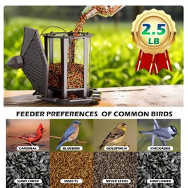 Birdream 2 Pack Bird Feeders for Outdoor, Retro Pagoda Design Fun Installation, Garden Gifts Hanging Bird Feeders for Garden Yard Outside Decoration Bird Watchers - Brown