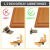 Taokyid Antique Brass Cabinet Hinges for Kitchen Cabinets (10 Pair