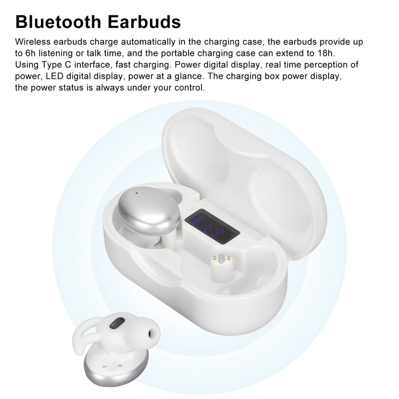 Wireless Earbuds HiFi Stereo Bluetooth 5.1 Headphones with Detachable Earhooks