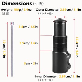 TRIWONDER Bike Stem Riser Handlebar Extender Bicycle Fork Stem for MTB BMX Mountain Bike Aluminium Alloy Head Up Adapter (Black)