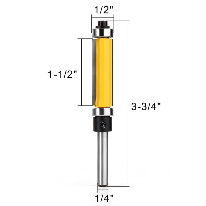 MEIGGTOOL 1-1/2 Inch Flush Trim Top and Bottom Bearing Router